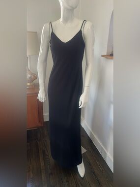 Vintage Jump Black V-Neck Maxi Slip Dress